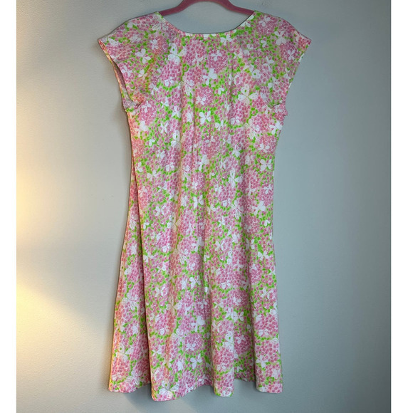 Lily Pulitzer Pink & Green Floral Dress Size Large - Picture 9 of 9